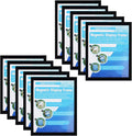 Self-Adhesive Magnetic Document Sign Holder 8.5X11'',Black,Pack of 10