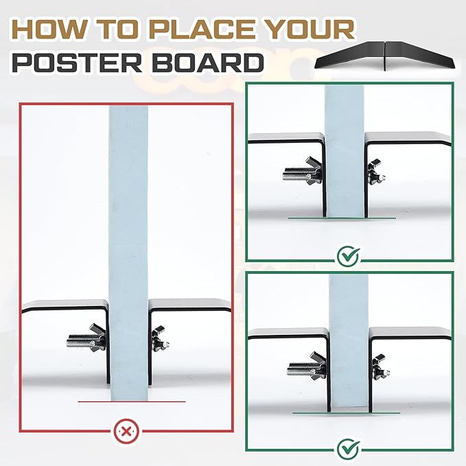 Tandefio 16 Pcs/4 Sets Spider Feet Board Sign Holder Base Adjustable Heavy Duty Metal Floor Mount Standing Sign Holder for Business Store Board Display Show (Base Only)