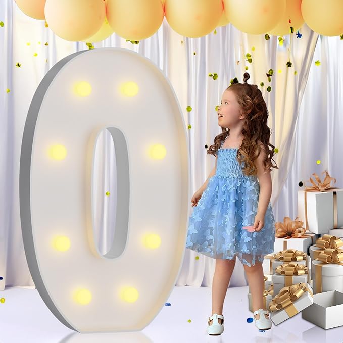 imprsv 3FT Light Up Mosaic Numbers, Marquee Letters for 10th, 20th, 30th Birthday Decorations, Pre-Cut Foam Board Kit