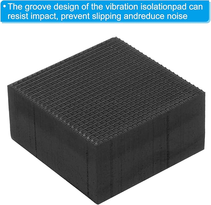 PATIKIL Rubber Anti-Vibration Pads, 4 Pcs Square Vibration Isolation Mats 1.97" x 1.97" x 1" for HVAC, Air Conditioner, Air Compressor, Washer, Dryer, Black