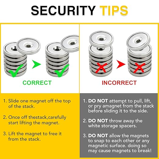 DIYMAG Neodymium Round Base Cup Magnet,100LBS Strong Rare Earth Magnets with Heavy Duty Countersunk Hole and Stainless Screws for Refrigerator Magnets,Office,Craft,etc-Dia 1.26 inch-Pack of 10