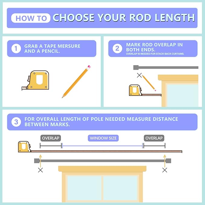 Curtain Rods for Windows 16 to 88 Inches Adjustable Length 1 Inch Diameter Window Curtain Rod with Aluminium End Cap, Brushed Nickel