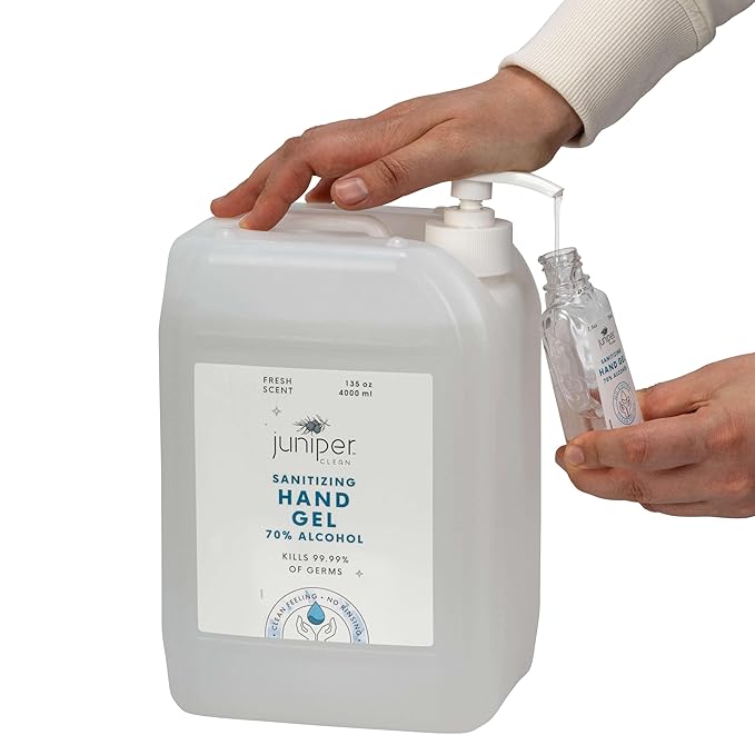 Hand Sanitizer Gel with 70% Alcohol 1.06 Gallon with Pump (Pack of 2)