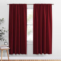 PONY DANCE Home Decor Curtains Set - Window Drapes Thermal Curtain Rod Pocket Xmas New Year Room Darkening Panels/Window Treatments Light Blocking for Living Room, 52 W x 72 L, Red, 2 PCs