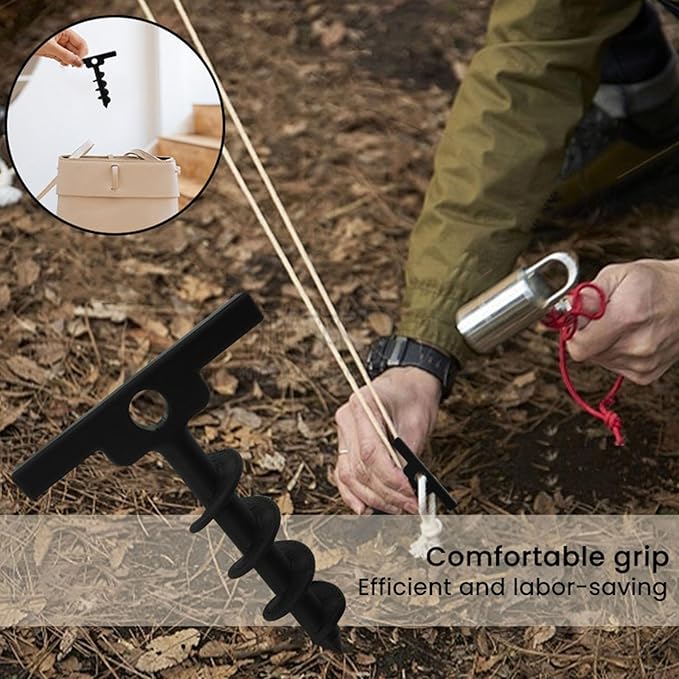 Rustproof Garden Screw Anchors with Spirals Corrosions Ground Stakes for Landscape Backpacking Playgrounds Canopies Greenhouses Screw Stakes