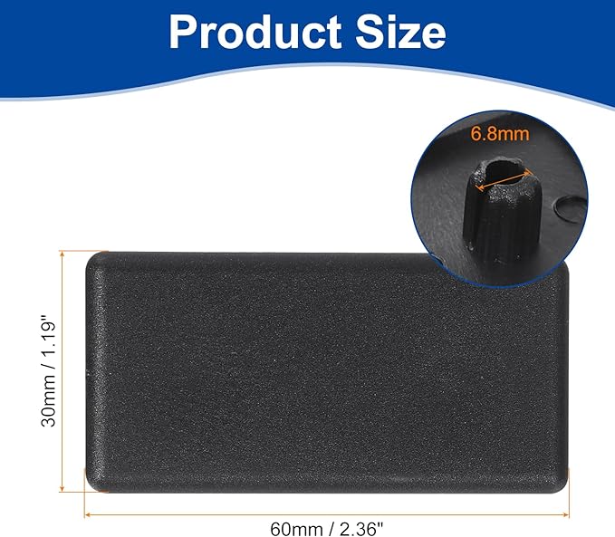 uxcell 10Pcs Extruded End Cap Nylon, 30x60mm T-Slot Aluminum Profile 3060 European Standard End Cap Extrusion Plug for Trolley, Fish Tank Rack, Storage Rack, Black