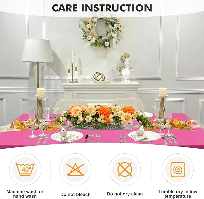 SEPARO 2Pack,6FT Fuchsia Spandex Table Cover Fitted Rectangular Tablecloth Stretchable Tablecloth 6 ft Wrinkle-Free for Party Tradeshows Banquet Weddings Cocktail