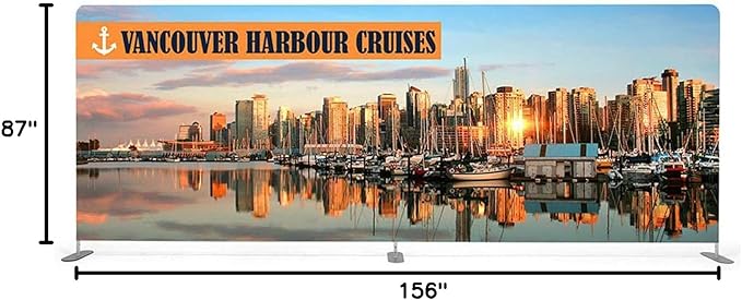 Custom Straight Tension Fabric Display Backdrop, Step and Repeat Backdrops for Events, Trade Show Display Backdrop Booth (Graphic with Stand, 13x8ft Double Sided Print)