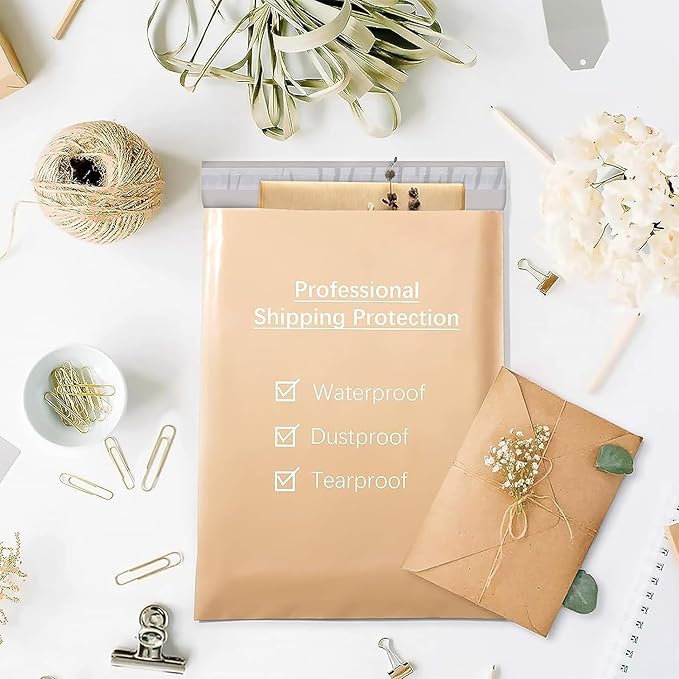 Metronic Poly Mailers 10X13 1200Pack, Strong Adhesive Shipping Envelopes for Clothing, Waterproof Shipping Bags for Small Businesses, Flexible Mailers Poly Bags Packages Bags, Champagne
