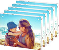 HELPLEX Acrylic Frame, 5 Pack 8x10 Picture Frames, 20mm Thicker Frameless Clear Frame Double Sided Magnetic Frame, Free Standing Desktop Display Stand Acrylic Frames