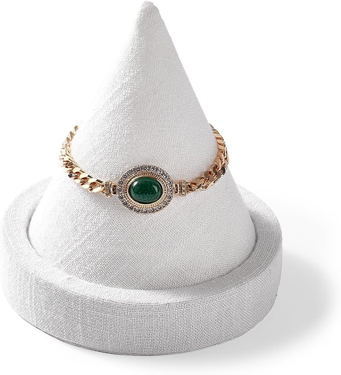 Oirlv Linen Single Bracelet Display Stand Professional Jewelry Stand for Bangle Bracelet Watch (Creamy-white,Linen)