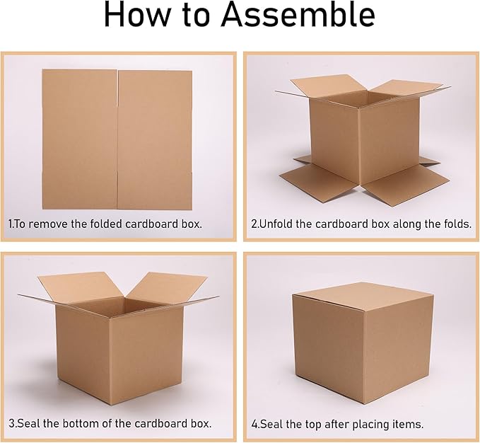CRUGLA 40 Packs 7x7x6 Shipping Boxes Corrugated Cardboard Boxes Shipping Box Bulk for Small Business Packing Boxes