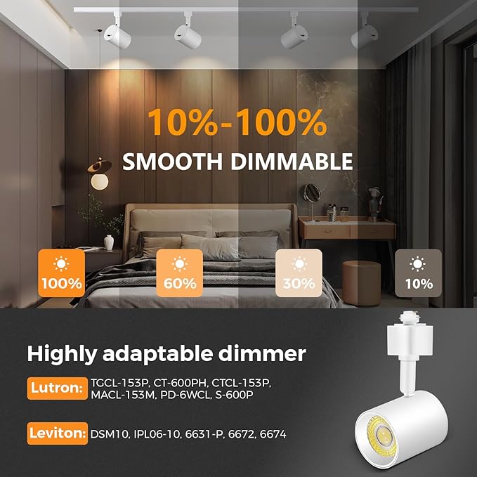 VANoopee 5-Color 12-Light LED Track Lighting Kit with 13FT H Type Track Lighting Rail LED Track Light Heads Dimmable Modern Kitchen Track Lighting Fixtures Ceiling Spotlight, CRI90+ 10W 800lm White
