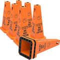 Plastic Traffic Cones, 4-Sided Message Cones, Road Safety Parking Cones, Standing Traffic Warning Signs for Cleaning Area, Garage, No Entry (8, Do Not Enter, Large)
