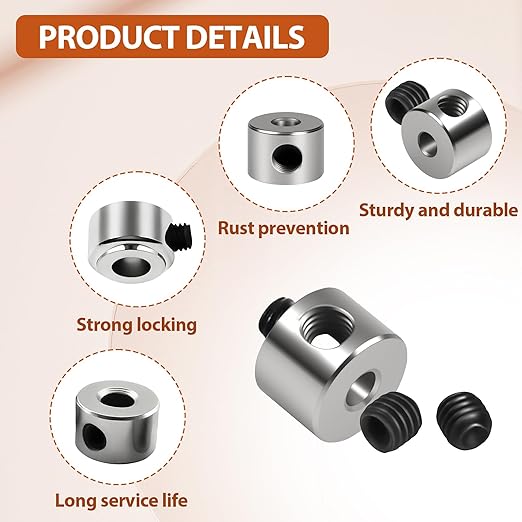 12pcs Set Screw Collars 2.05mm Bore Shaft Collars Screw Style, 7mm OD, 5mm Width, Landing Gear Collar Wheel Stopper for Automotive and Industrial Use