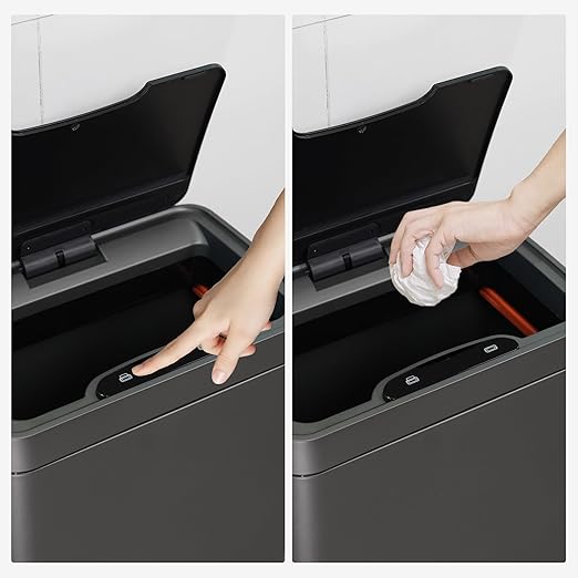 Mbillion Automatic Touchless 15 Gallon Motion Sensor Trash Can Stainless Steel Smart Trash Cans with Lid Rectangular Garbage Can for Kitchen Bedroom Home Offic Brushed Grey