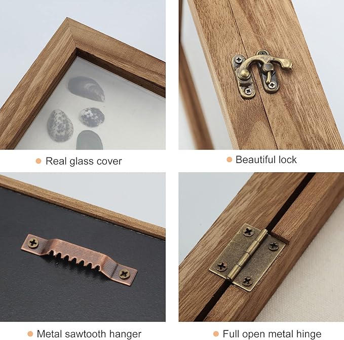 TJ.MOREE Shadow Box Display Case 13 x 16 Flowers Shadow Box Frame with Glass Window Picture Frame Wedding Bouquet Memorabilia Medals Photos Memory Box for Keepsakes