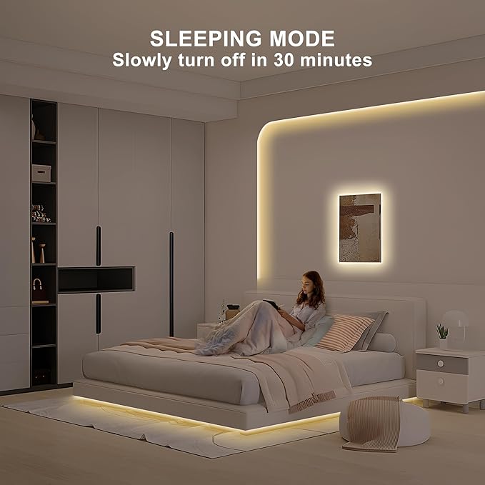 6.56ft Tunable White COB Led Strip Light with RF Remote, CRI93+ Dimmable CCT 2700K-6500K COB Led Tape Lights, Adhesive High Density Led Light Strip for Bedroom, Kitchen, Cabinet