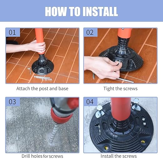 BESEA 8PCS 36" Traffic Delineator Posts with Detachable Base & High-Visibility Reflective Collars,Orange Flexible Safety Cones for Driveway, Parking Lot, Roadway, and Work Zone