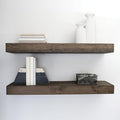 Urbandi Modern Floating Shelves 3 Inches Thick for Wall, Wide Shelves for Kitchen, Living Room, Bedroom, and Bathroom, Natural Pine Wood, Rustic Wooden Shelf, (Set of 2) (Jacobean, 60Lx3Hx8D)