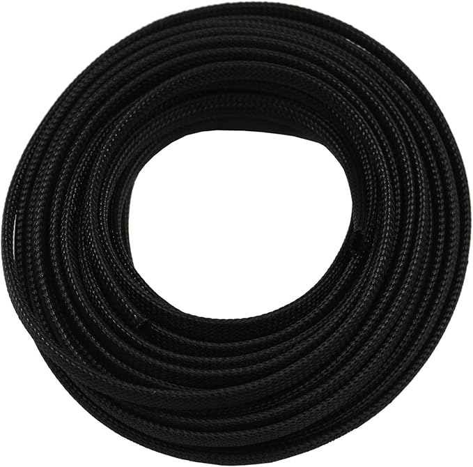 30ft PET Expandable Sleeving Wire Cable Sleeve (2/5", Black)