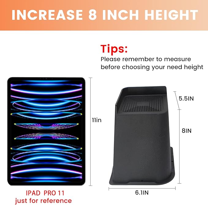 Bed Risers 2 inch, 3 inch, 4 inch, 6 inch or 8 inch Heavy Duty Furniture Risers, Up to 6000 Lbs L Shaped Design Bed Lifts Blocks for Couch Desk Sofa Table (Black, 8 Inch 4 Pack)