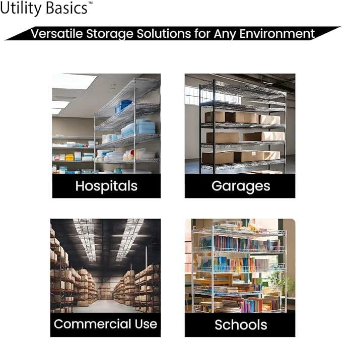 NSF Commercial 4-Tier Wire Shelving with Wheels, 48"x24"x72" Heavy Duty Metal Shelves 3200 lbs Max Capacity, Chrome Storage Rack for Garage Kitchen Pantry Warehouse