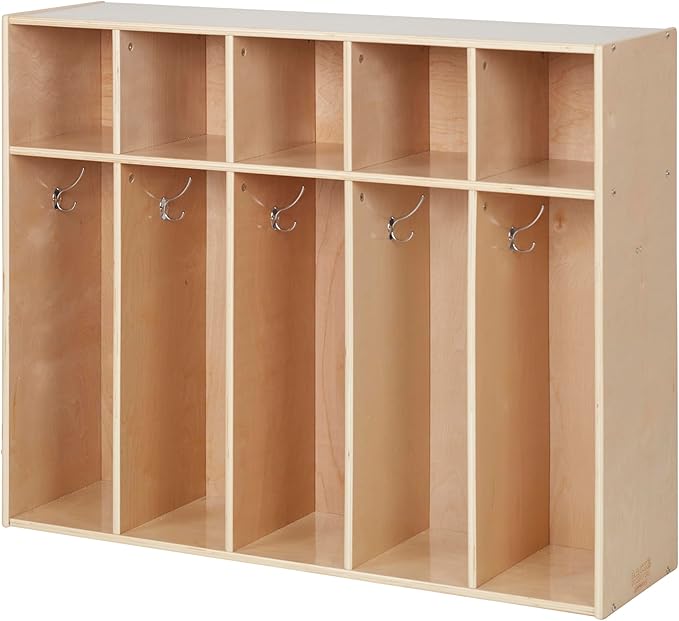 Sleekline 5-Section Toddler-Sized Coat Locker, Kids Furniture, Natural