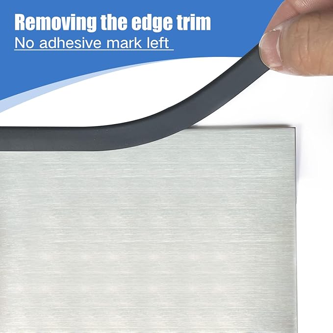 Rubber Edge Trim, Self-Adhesive U Channel Edge Trim, U Shaped Edge Protector for Glass, Mirror, Flexiglass, EPDM Material, Slot Width 3/16"(5mm), Length 10 Ft, Black