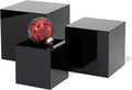 Red Co. Set of 3 Glossy Black Acrylic Cube Display Nesting Riser Stands with Hollow Bottoms