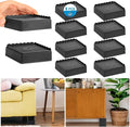 Bed Risers 1 inch, 2 inch, 3 inch, 4 inch Heavy Duty, Adjustable Furniture Riser for Table Desk Couch Sofa Chair Recliner Leg Frame Dorm, Stackable Bed Raisers Blocks (Black 4 Pack, 1+1 inch)