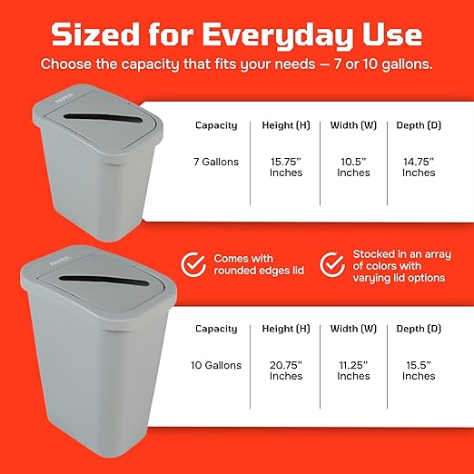 City Box 10 Gallon Paper Recycling Bin Container with Lid for Residential, Business, and Commercial Recycling - NYC Compliant - Grey