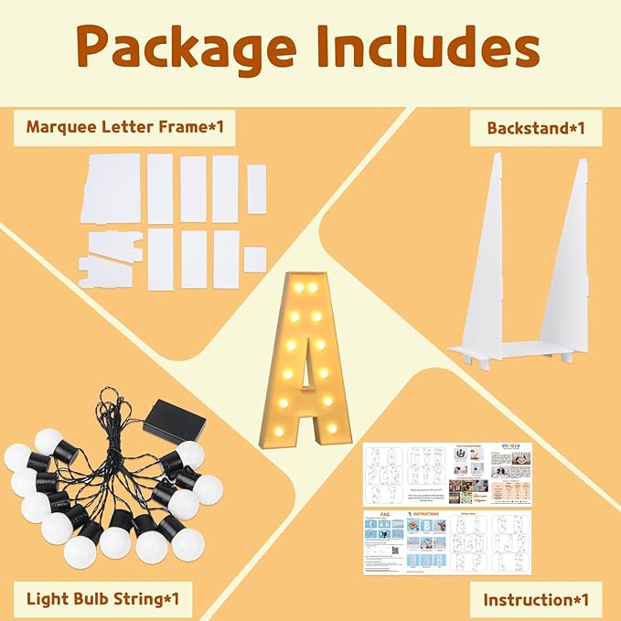 imprsv Light Up Letters, 4FT Marquee Letters for Birthday Wedding Engagement Party Decor, Large Marquee A for Party Decoration Arch Kit Decorations