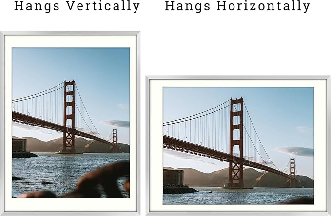 Frametory, 12x16 Metal Picture Frame with Mat for 11x14 Picture & Real Glass, Aluminum Photo Frame Collection (Silver, 2 Pack)