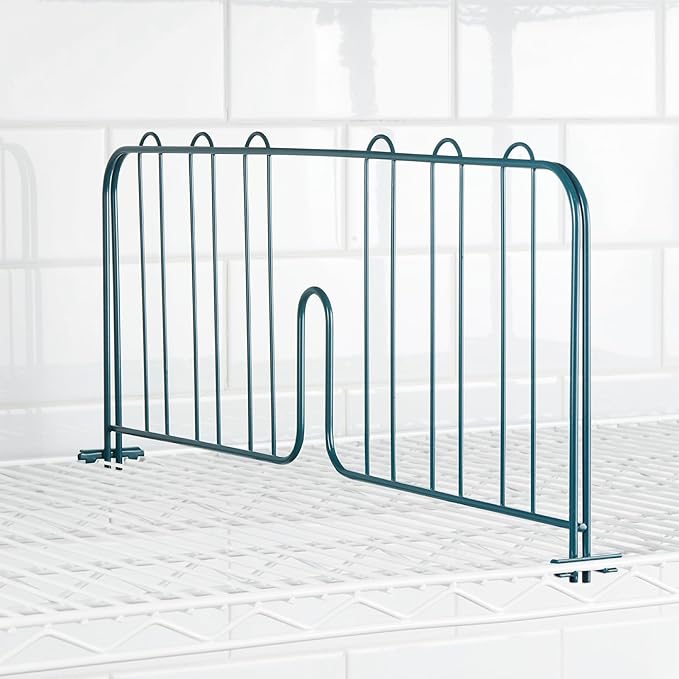APLSS 4 Pack 24" Width Green Epoxy Shelf Divider for Wire Shelving, Dry&Wet Storage, NSF Certified