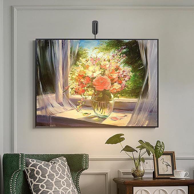 2 Pack Zoomable Picture Light Spotlight,Plug in LED Picture Lights for Wall 3000K Photo Frame Light with Remote Control Art Lighting for Paintings Black Mini Accent Spotlights for Gallery