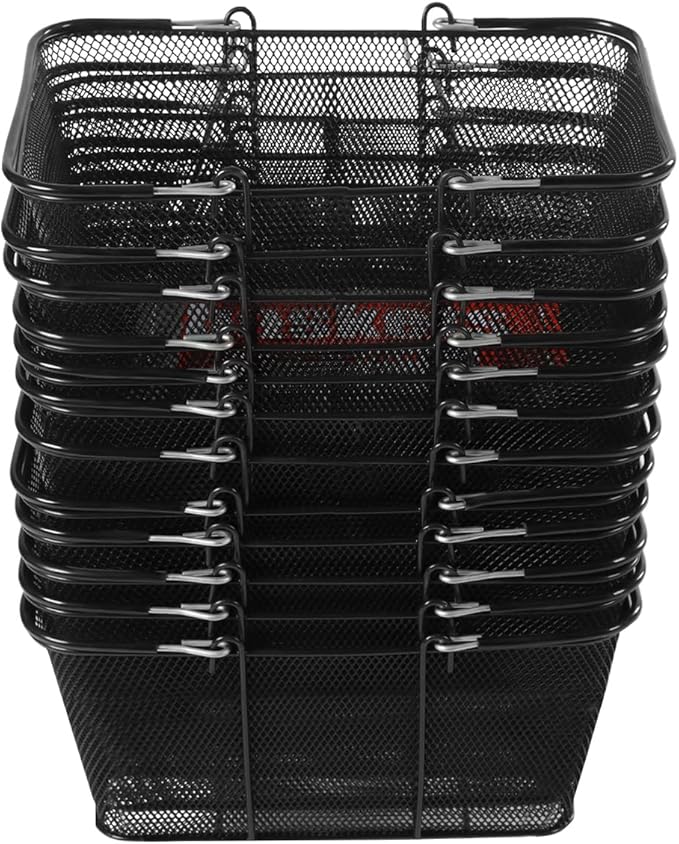 12PCS Shopping Baskets with Handles, Portable Wire Shopping Basket,for Stores Shopping