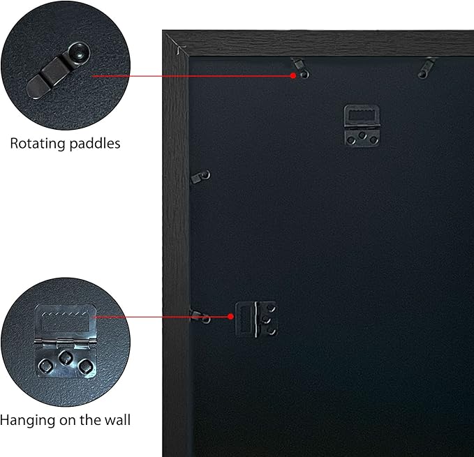 VCK 13x19 In Poster Frame Black Wood with Plexiglass Set of 5 Picture Frames without Mat for Wall Decoration