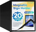 YixangDD 20 Pack Magnetic Sign Holder 8.5 x 11, Self-Adhesive Magnetic Wall Mount Sign Holder, Magnetic Document Holder for Wall Window Office Poster Store
