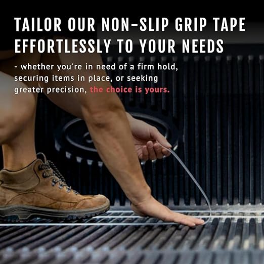 CATTONGUE GRIPS Non-Abrasive Grip Tape Wrap - 4” Thick Heavy-Duty, Waterproof Anti-Slip Tape for Wrapping Tools, Bats, Gym Equipment - Indoor & Outdoor Anti-Slip Solution (Clear, 30ft)
