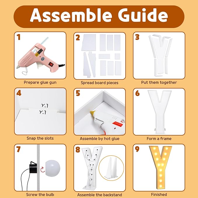 Imprsv Marquee Lights, 4FT Mosaic Letter Arch Kit for Birthday Wedding Decor - Includes Letter Y