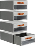 Closet Organizers and Storage Bins, Stackable Storage Drawers, Fabric Organizer Bins with Drawers,Stackable Closet Bins with Clear Window for Bedroom, Shelf,Room15.7"x 12.6"x 6.7"(Grey)