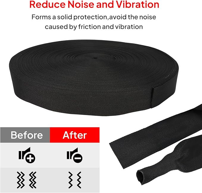 2 in 1 Heat Shrink Braided Sleeving Fabric Tubing-Ideal fit Irregular Shape Hose/Cable/Wire (1/2"(12mm), 14FT)