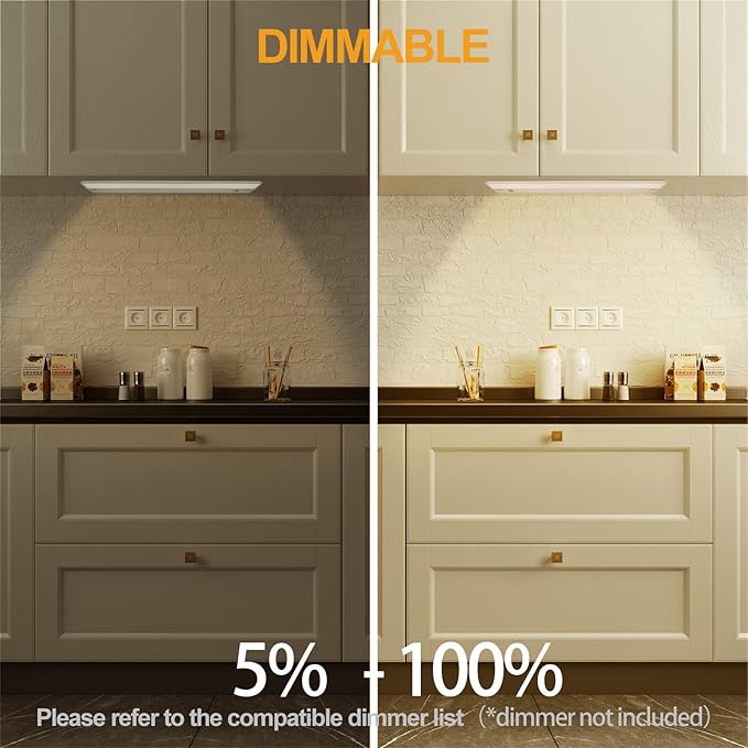Ansen 3Packs of Under Cabinet Lights for Kitchen, 36in 22W 1426LM, Dimmable Hardwire Led Light for Closet, CRI>92, R9>90, 3 Color Temperature, 3000K/4000K/5000K(Warm White, Cool White, Daylight)