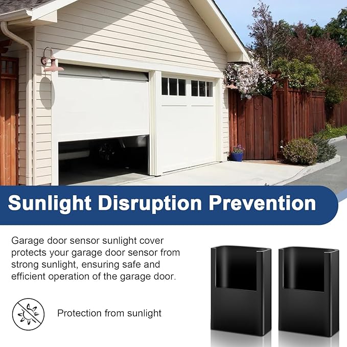 Garage Door Sensor Sun Shade Protector, Garage Door Safety Sensor Sun Shield Cover Sunlight Cover Compatible with Linear Garage Door Sensors HAE00002 LSO50 LDO33 LDO50 (2 Pack)