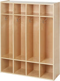 Sleekline 4-Section Coat Locker, Kids Furniture, Natural