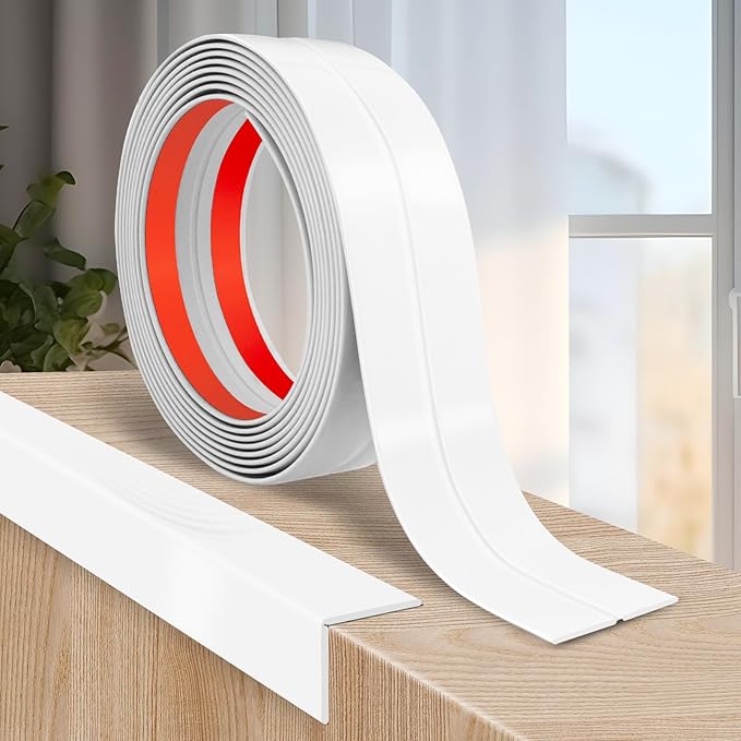 Flexible Wall Corner Protector Moulding Trim Peel and Stick Wall Corner Guards Edge Protector Self Adhesive Molding Trim Strip for Edge Ceiling (White, 2.4 in x 10 Ft)