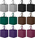 WISELIFE Reusable Grocery Shopping Bags 10 Pack Large Foldable Tote Bags Bulk Eco Produce Bags with Long Handle