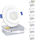 Ensenior 6 Pack 4 inch Gimbal Led Recessed Light with Junction Box, 90° Adjustable Directional Eyeball Lighting, Dimmable, 2700K/3000K/3500K/4000K/5000K, 900LM, 9W=85W-ETL&FCC Certified