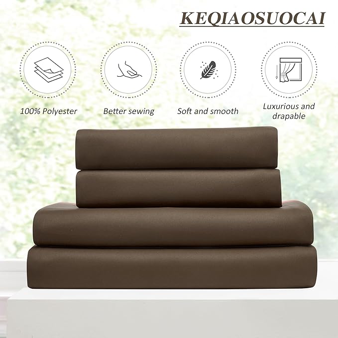KEQIAOSUOCAI Pinch Pleated Blackout Curtains 63 Inches Long, Thermal Insulated Darkening Bedroom Drapes 2 Panels Set Burg Pleats Viral Curtains for Kids Room(Chocolate Brown,40"x 63"x 2)